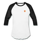 Baseball T-Shirt WITH ORANGE LOGO - white/black