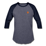 Baseball T-Shirt WITH ORANGE LOGO - heather blue/navy