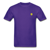 Hanes Adult Tagless T-Shirt  WITH  YELLOW  LOGO - purple