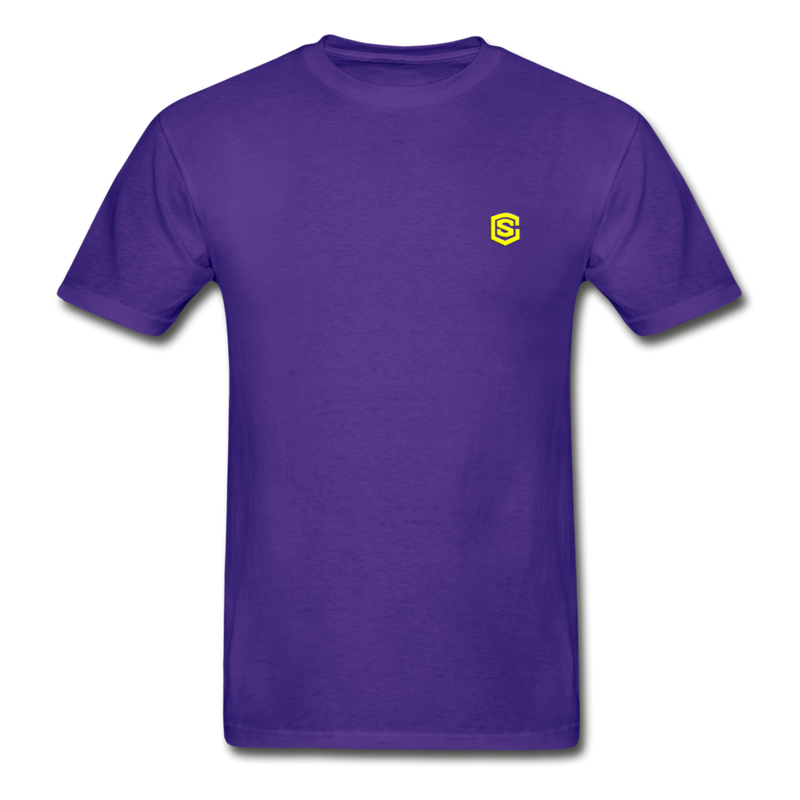 Hanes Adult Tagless T-Shirt  WITH  YELLOW  LOGO - purple