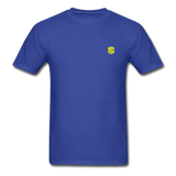 Hanes Adult Tagless T-Shirt  WITH  YELLOW  LOGO - royal blue