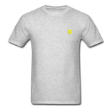 Hanes Adult Tagless T-Shirt  WITH  YELLOW  LOGO - heather gray