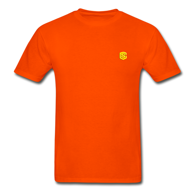 Hanes Adult Tagless T-Shirt  WITH  YELLOW  LOGO - orange