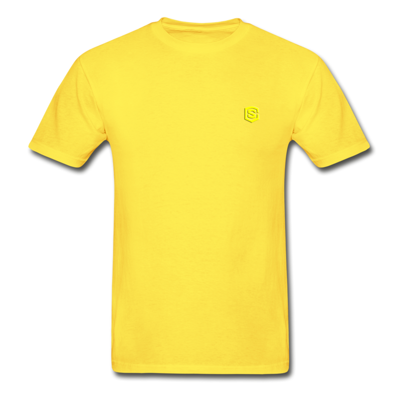 Hanes Adult Tagless T-Shirt  WITH  YELLOW  LOGO - yellow