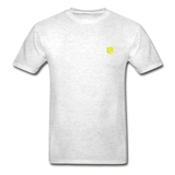 Hanes Adult Tagless T-Shirt  WITH  YELLOW  LOGO - light heather gray