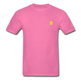 Hanes Adult Tagless T-Shirt  WITH  YELLOW  LOGO - hot pink