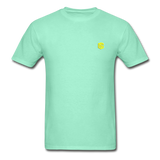 Hanes Adult Tagless T-Shirt  WITH  YELLOW  LOGO - deep mint