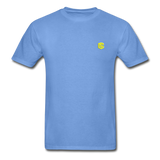 Hanes Adult Tagless T-Shirt  WITH  YELLOW  LOGO - carolina blue