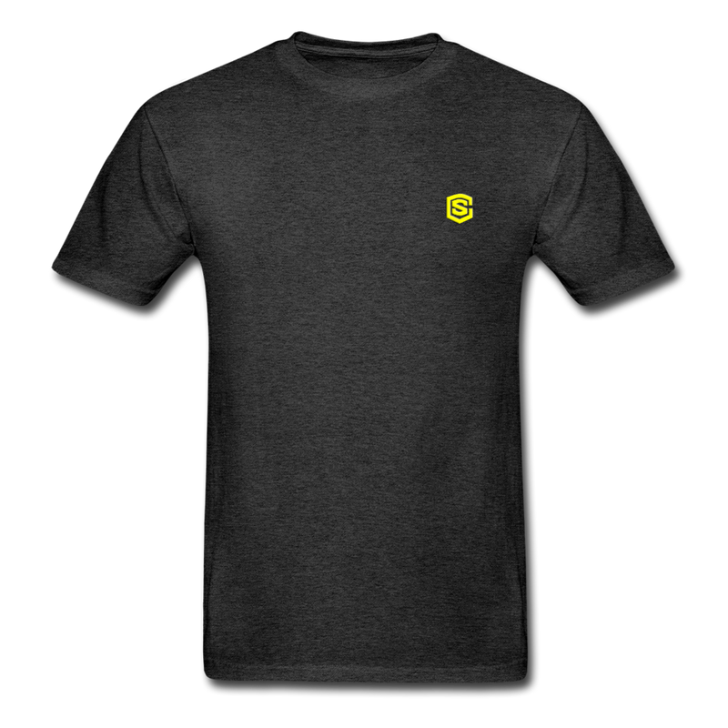 Hanes Adult Tagless T-Shirt  WITH  YELLOW  LOGO - charcoal gray