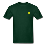 Hanes Adult Tagless T-Shirt  WITH  YELLOW  LOGO - forest green