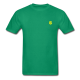 Hanes Adult Tagless T-Shirt  WITH  YELLOW  LOGO - kelly green