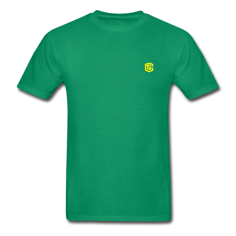 Hanes Adult Tagless T-Shirt  WITH  YELLOW  LOGO - kelly green