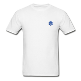 Hanes Adult Tagless T-Shirt  WITH BLUE  LOGO - white