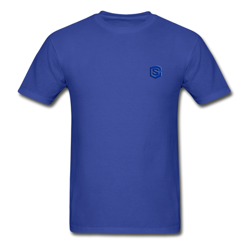 Hanes Adult Tagless T-Shirt  WITH BLUE  LOGO - royal blue