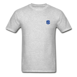 Hanes Adult Tagless T-Shirt  WITH BLUE  LOGO - heather gray