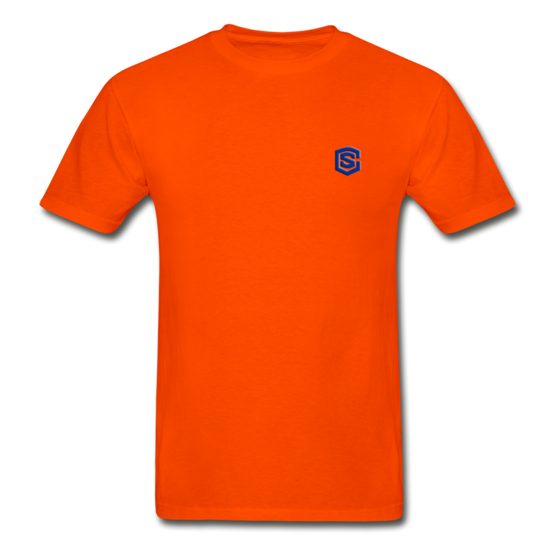 Hanes Adult Tagless T-Shirt  WITH BLUE  LOGO - orange