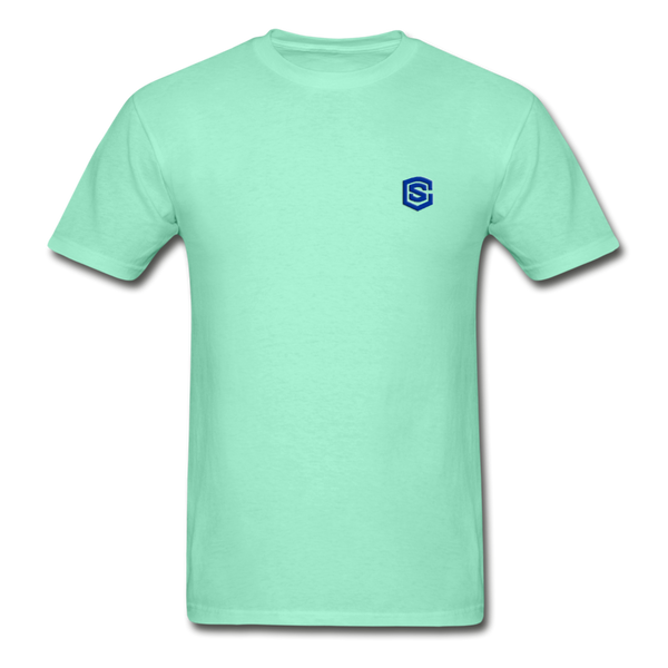 Hanes Adult Tagless T-Shirt  WITH BLUE  LOGO - deep mint