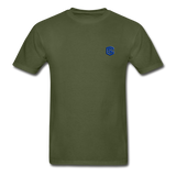 Hanes Adult Tagless T-Shirt  WITH BLUE  LOGO - military green