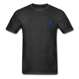 Hanes Adult Tagless T-Shirt  WITH BLUE  LOGO - charcoal gray