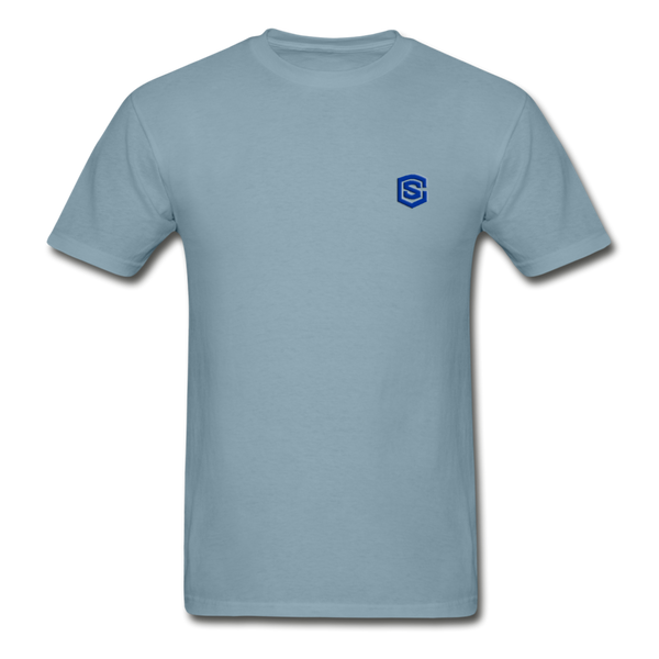 Hanes Adult Tagless T-Shirt  WITH BLUE  LOGO - stonewash blue