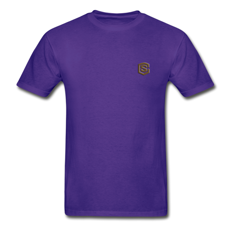 Hanes Adult Tagless T-Shirt  WITH BROWN  LOGO - purple