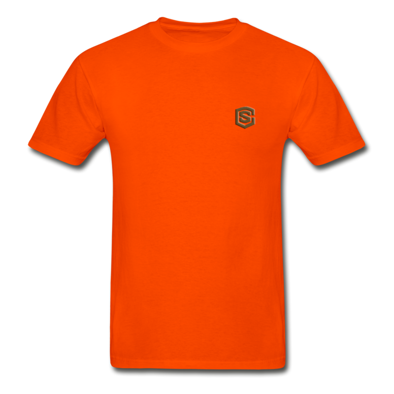 Hanes Adult Tagless T-Shirt  WITH BROWN  LOGO - orange