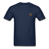 Hanes Adult Tagless T-Shirt  WITH BROWN  LOGO - navy