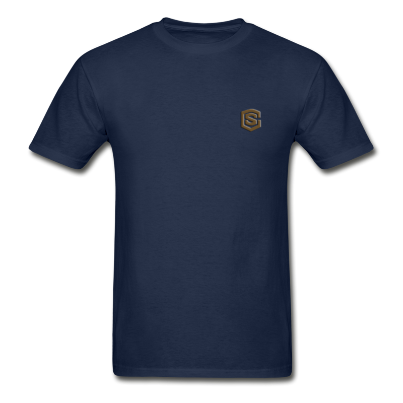 Hanes Adult Tagless T-Shirt  WITH BROWN  LOGO - navy