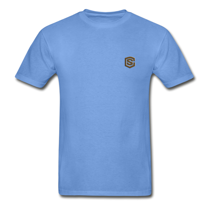 Hanes Adult Tagless T-Shirt  WITH BROWN  LOGO - carolina blue