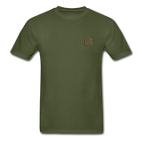 Hanes Adult Tagless T-Shirt  WITH BROWN  LOGO - military green