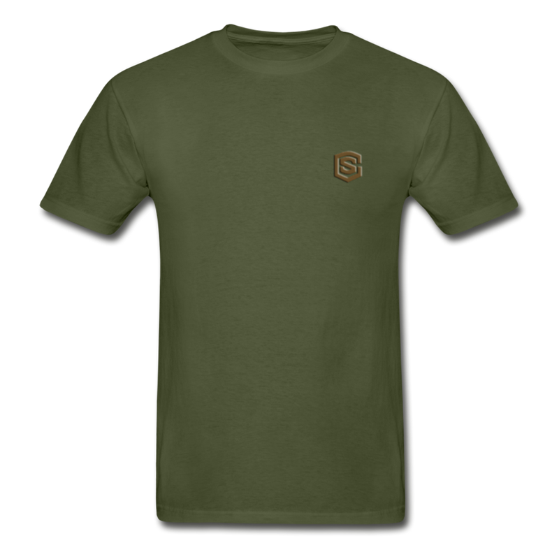 Hanes Adult Tagless T-Shirt  WITH BROWN  LOGO - military green