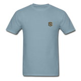 Hanes Adult Tagless T-Shirt  WITH BROWN  LOGO - stonewash blue