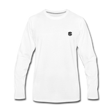 Men's Premium Long Sleeve T-Shirt  WITH BLACK  LOGO - white