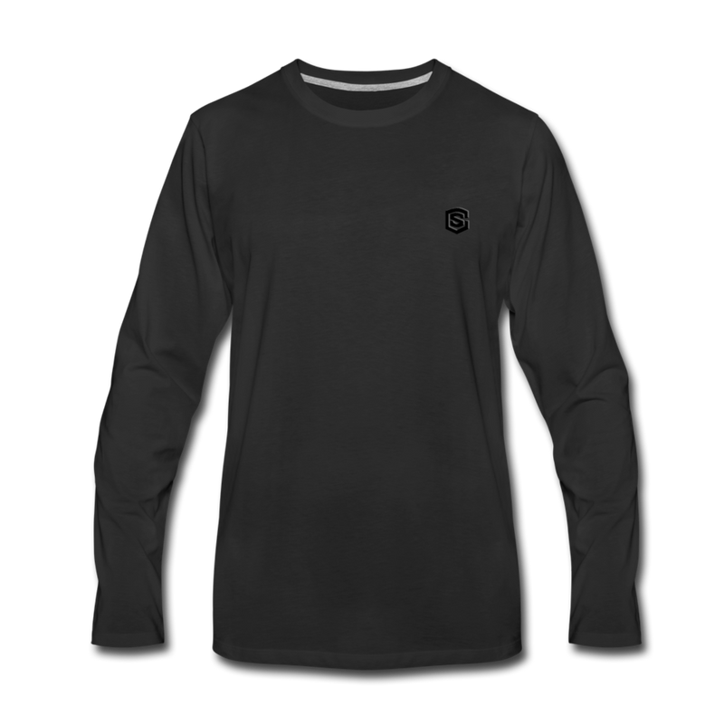 Men's Premium Long Sleeve T-Shirt  WITH BLACK  LOGO - black