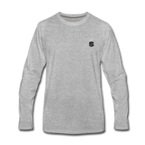 Men's Premium Long Sleeve T-Shirt  WITH BLACK  LOGO - heather gray