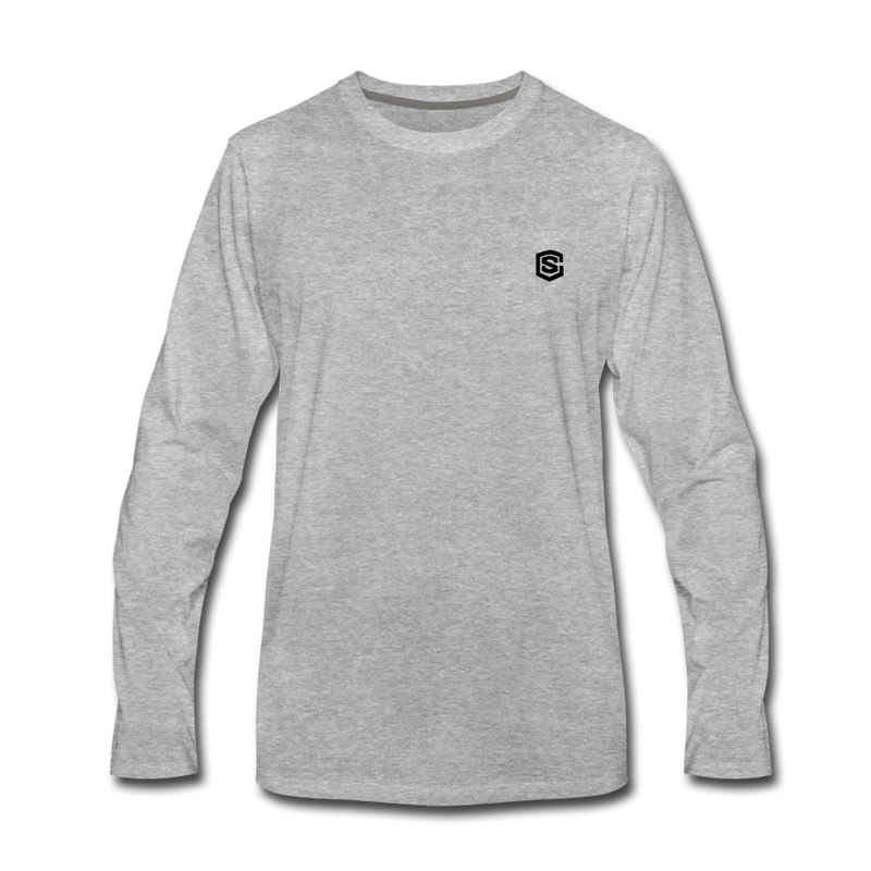 Men's Premium Long Sleeve T-Shirt  WITH BLACK  LOGO - heather gray