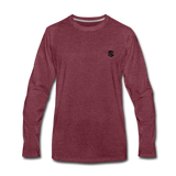 Men's Premium Long Sleeve T-Shirt  WITH BLACK  LOGO - heather burgundy