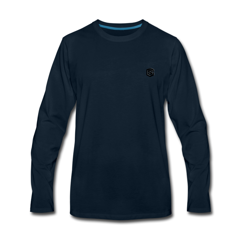 Men's Premium Long Sleeve T-Shirt  WITH BLACK  LOGO - deep navy