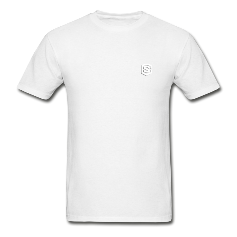 Hanes Adult Tagless T-Shirt  WITH WHITE  LOGO - white