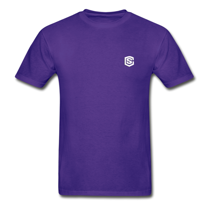 Hanes Adult Tagless T-Shirt  WITH WHITE  LOGO - purple