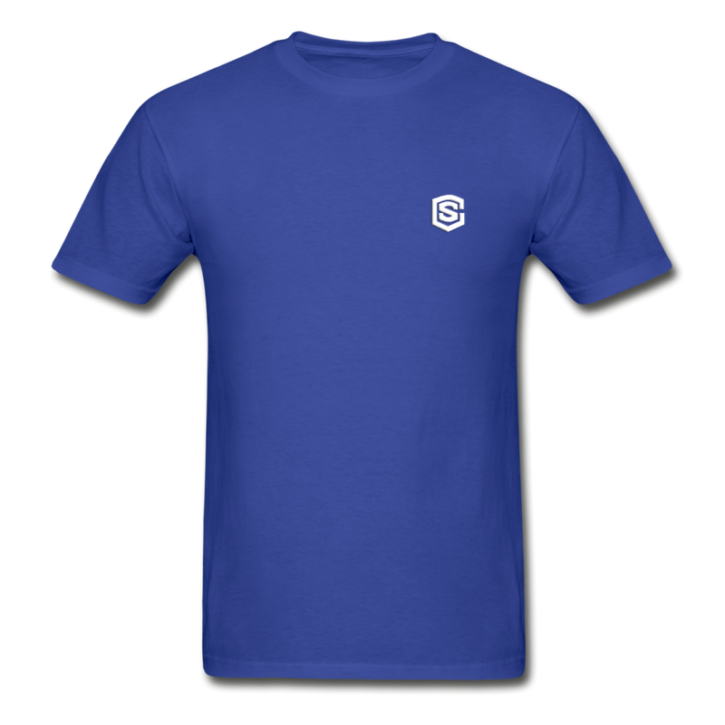 Hanes Adult Tagless T-Shirt  WITH WHITE  LOGO - royal blue