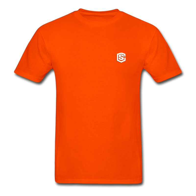 Hanes Adult Tagless T-Shirt  WITH WHITE  LOGO - orange