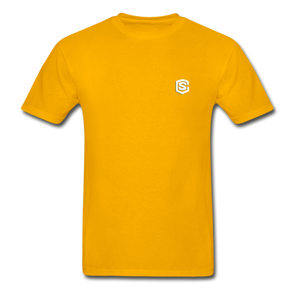 Hanes Adult Tagless T-Shirt  WITH WHITE  LOGO - gold