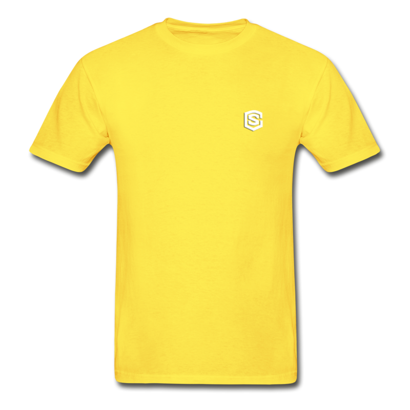 Hanes Adult Tagless T-Shirt  WITH WHITE  LOGO - yellow