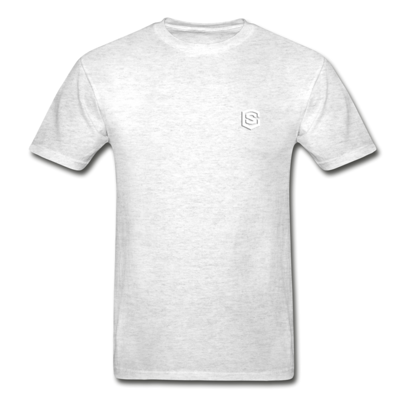 Hanes Adult Tagless T-Shirt  WITH WHITE  LOGO - light heather gray