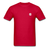 Hanes Adult Tagless T-Shirt  WITH WHITE  LOGO - red