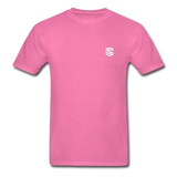 Hanes Adult Tagless T-Shirt  WITH WHITE  LOGO - hot pink