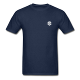 Hanes Adult Tagless T-Shirt  WITH WHITE  LOGO - navy