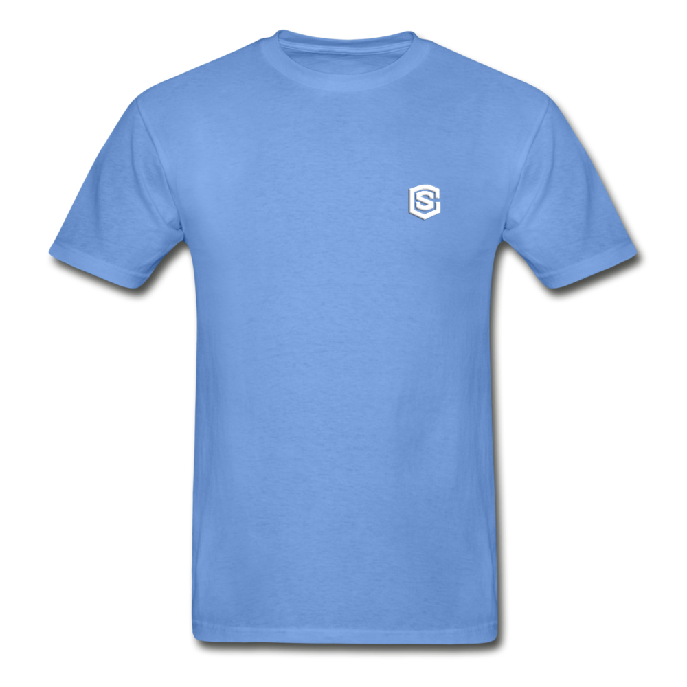 Hanes Adult Tagless T-Shirt  WITH WHITE  LOGO - carolina blue