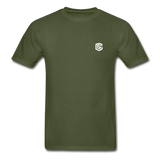 Hanes Adult Tagless T-Shirt  WITH WHITE  LOGO - military green